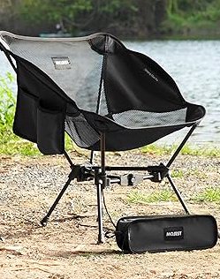 Portable Camping Chair – Compact Lightweight Folding Chair for Adults, Supports 330 lbs – Ideal for Backpacking Hiking, Fishing, Beach, Picnic & Lawn (Black) product image