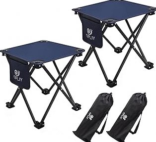 Opliy Camping Stool 2 Pack,13.5 Inch Portable Folding Stool for Outdoor Gardening and Beach Hiking Fishing,Foot Stool with Carry Bag (Blue) product image