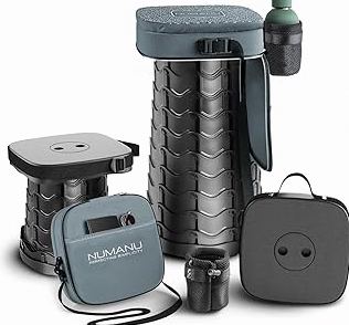 NUMANU 2026 Upgraded Collapsible Stool & 3IN1 Cushioned Carry Bag, Max 620lbs, 18" Height Adjustable Portable Stool Retractable Telescoping Seat, Foldable Camping Stool for Adults or Footrest (Square) product image