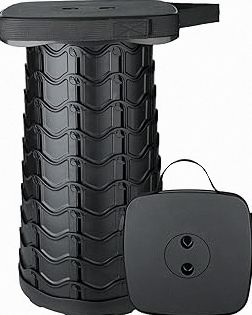 Boreeman Upgraded Collapsible Stool, Square Portable Stool, Lightweight Yet More Sturdy with Load Capacity 400lbs, Perfect for Camping Fishing Hiking BBQ (Square Black) product image