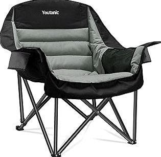 Oversized Camping Chair, Portable Folding Camping Chairs with Side Pocket, Cup Holder and Carry Bag, Heavy Duty Outdoor Camping Chairs for Adults, Fishing, Sports, Trip, up to 400lbs, Style 4 product image