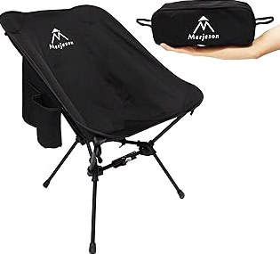 Portable Camping Chair with ReleaseLock, Stable Lightweight Camp Ultralight Folding Compact 330lbs, Backpacking Foldable Chairs for Outside, Beach, Picnic, Hiking, Festival & Travel -Black product image