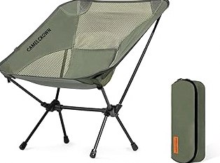 CAMEL CROWN Portable Camping Chair Lightweight Compact Folding Chair Mesh for Outdoor Camp Travel Beach Picnic Festival Hiking Backpacking Army Green product image