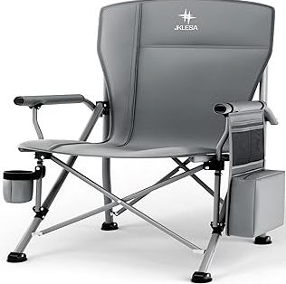 XL Premium Camping Chair - 400lb Capacity, Oversized 23.7" Wide Seat, Heavy Duty 600D Oxford Fabric, Padded Camping Chair Portable for Outdoor, Beach, Tailgate Parties Solid Slate product image