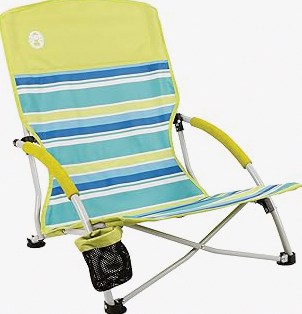Coleman Utopia Breeze Lightweight Beach Chair with Cup Holder, Comfortable Portable Outdoor Chair with Carry Bag, Supports up to 250lbs, Great for Beach & Yard product image