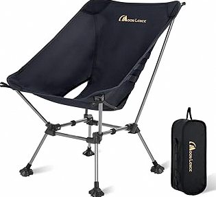 MOON LENCE Camping Chair Plus, Upgraded Comfort & Size, Still Compact and Lightweight, Folding Portable Chair for Backpacking & Hiking, 400Lbs Capacity, Gen 3 Plus (Black) product image
