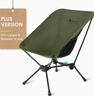 MOON LENCE Portable Camping Chair, Lightweight Folding Backpacking Hiking Chair, Plus Size Compact Yet, Support 330 lbs (Green) product image