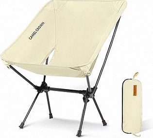 CAMEL CROWN Portable Camping Chair Folding Compact Lawn Lightweight Backpacking Chair with Carry Bag for Outdoor Hiking Beach Travel Picnic Festival White product image