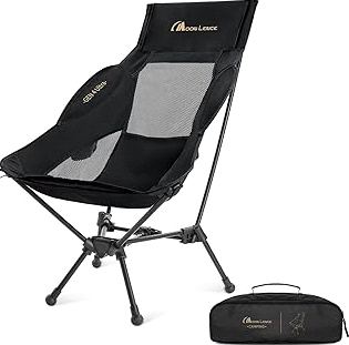 MOON LENCE High Back Folding Camping Chair, 330lbs Portable Compact Chair with Wide Seat & Ergonomic Back Support (Black) product image