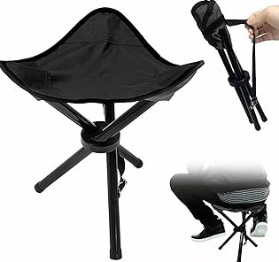Travel Folding Camping Stool, 14.6 inches Tripod Chair and Maximum weight 240 lbs Outdoor Portable Party Chair Fishing Chairs Seat for Camping Fishing Hiking Gardening and Garden Painting Black product image