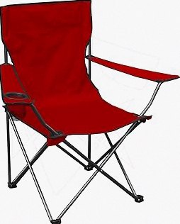 Quik Shade Chair Portable Folding Chair with Arm Rest Cup Holder and Carrying and Storage Bag, Red (146115) product image