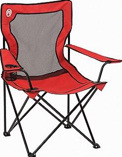 Coleman Broadband Mesh Quad Camping Chair with Carry Bag & Cup Holder, Cooling Mesh Back with Adjustable Arms, Great for Camping, Tailgating, Firepits, Patio, & More product image