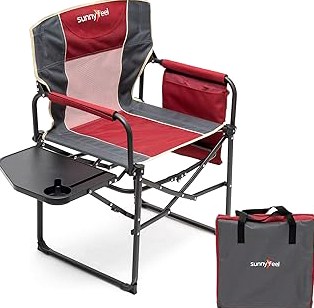 SUNNYFEEL Camping Directors Chair, Heavy Duty,Oversized Portable Folding Chair with Side Table, Pocket for Beach, Fishing,Trip,Picnic,Lawn,Concert Outdoor Foldable Camp Chairs product image